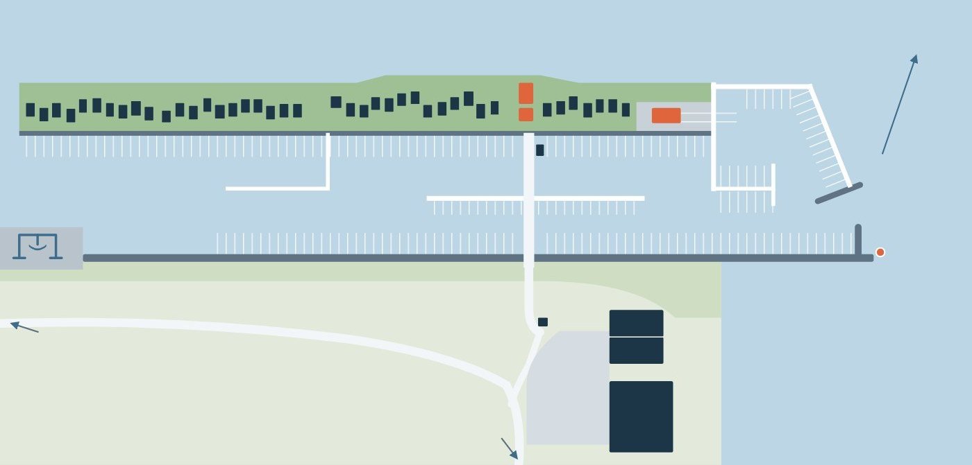 Plattegrond van jachthaven Marina Den Oever — klik om te openen